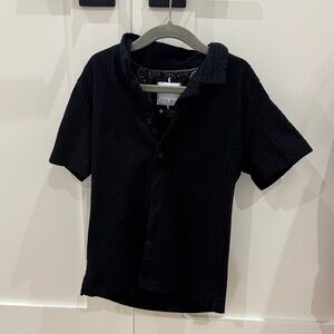 Cactus Black Short-Sleeve Button-Down Shirt for Kids